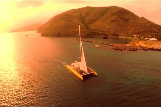 Catamaran Sunset and Cocktail Cruise - Sunset on St Kitts is better from Port Zante