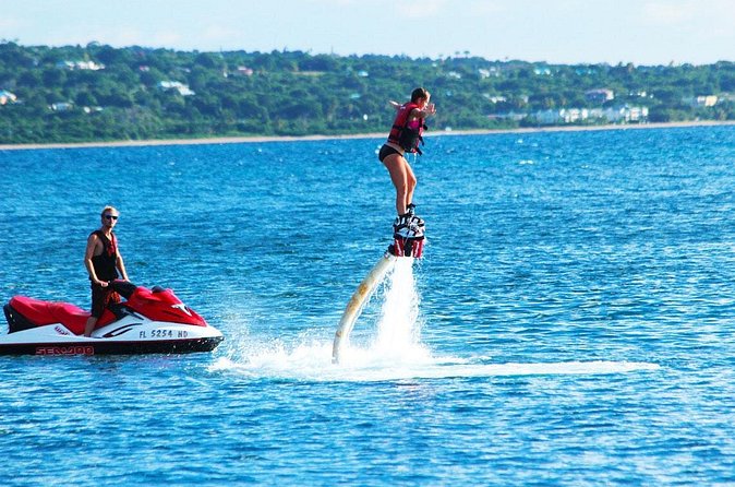 St Kitts Flyboarding Experience - From Floating to 30 Feet Up, Then Dolphin-Style Moves