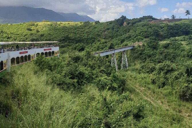 St.Kitts Sugar Train Tour / Pick up & Drop-Off Included - The Sugar Train 30-mile loop: open-air views versus A/C comfort